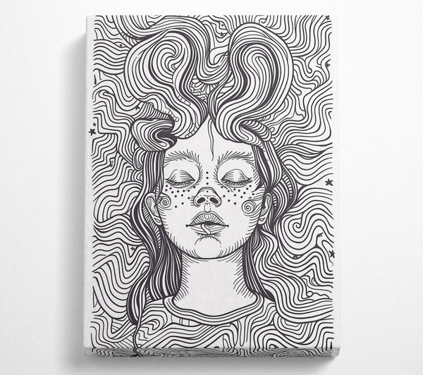  A Canvas Print of Flow Of Hair Lines Canvas Art