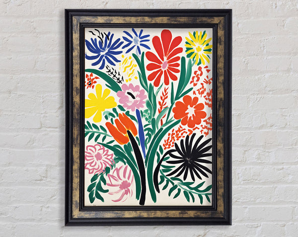 Flower Brush Strokes Framed Print