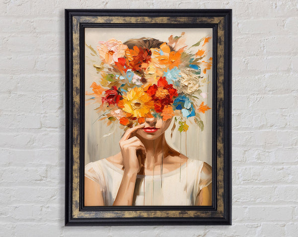 Flower Face Explosion Framed Print