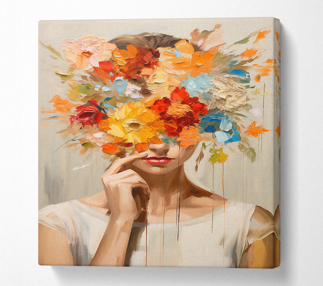  A Canvas Print of Flower Face Explosion Canvas Art