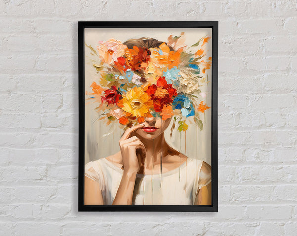 Flower Face Explosion Framed Print