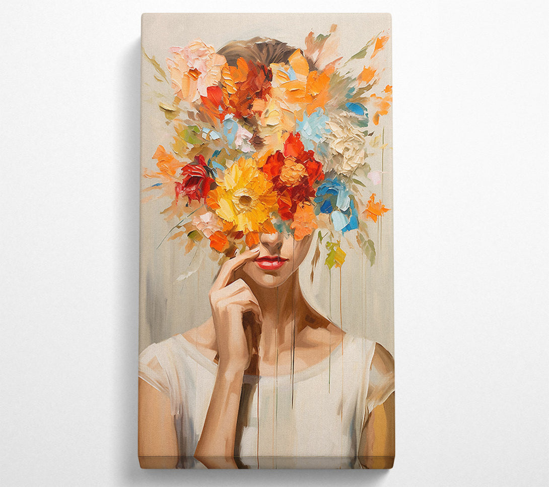  A Canvas Print of Flower Face Girl Canvas Art