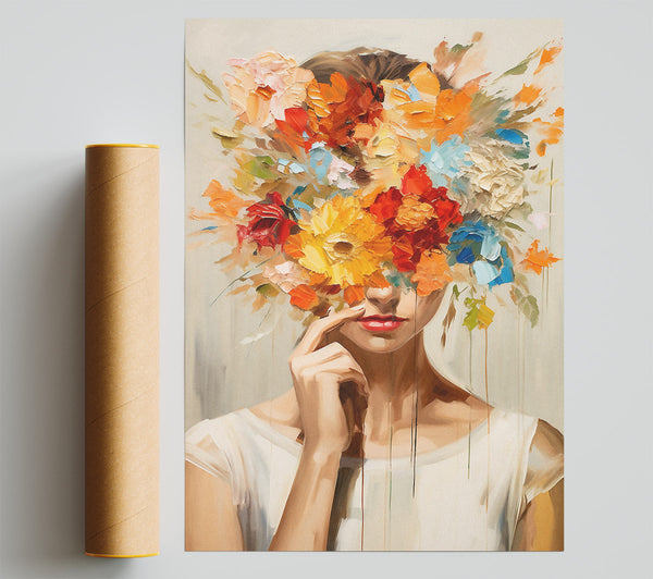Flower Face Girl Giclee Print