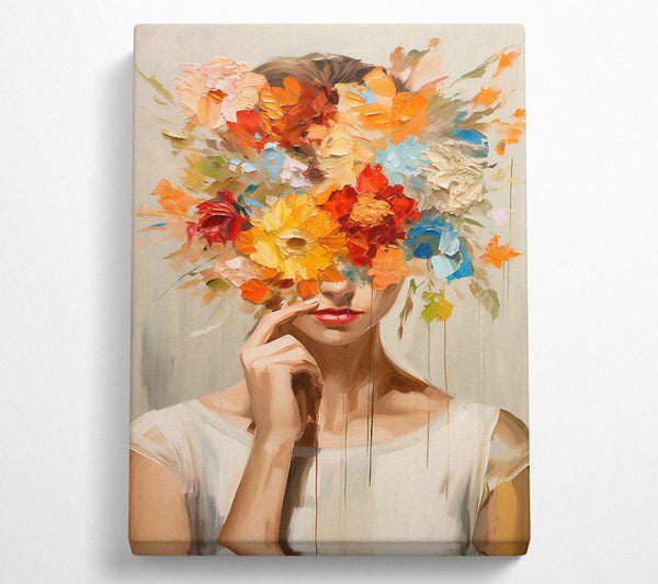  A Canvas Print of Flower Face Girl Canvas Art