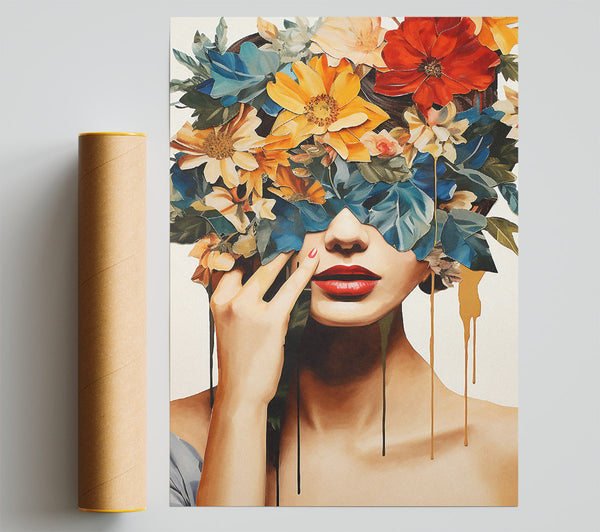 Flower Face Paint Drip Print