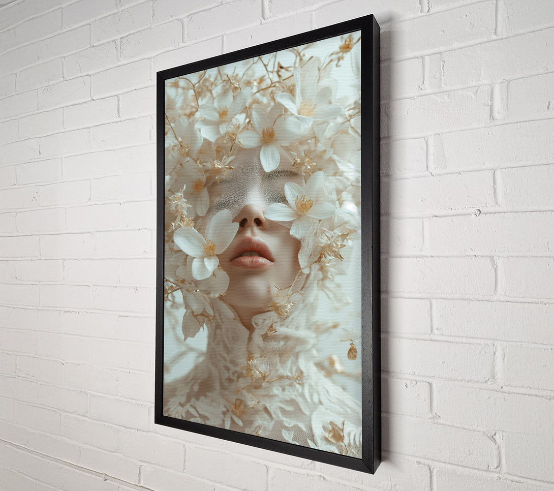  A Canvas Print of Flower Face White Canvas Wall Art