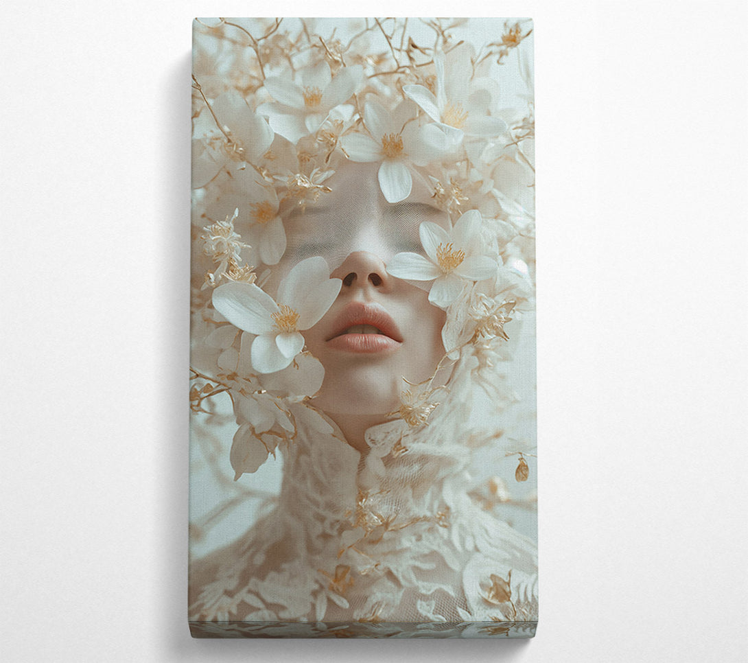  A Canvas Print of Flower Face White Canvas Wall Art