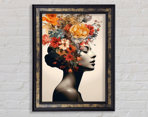 Flower Hair Fashion Framed Print