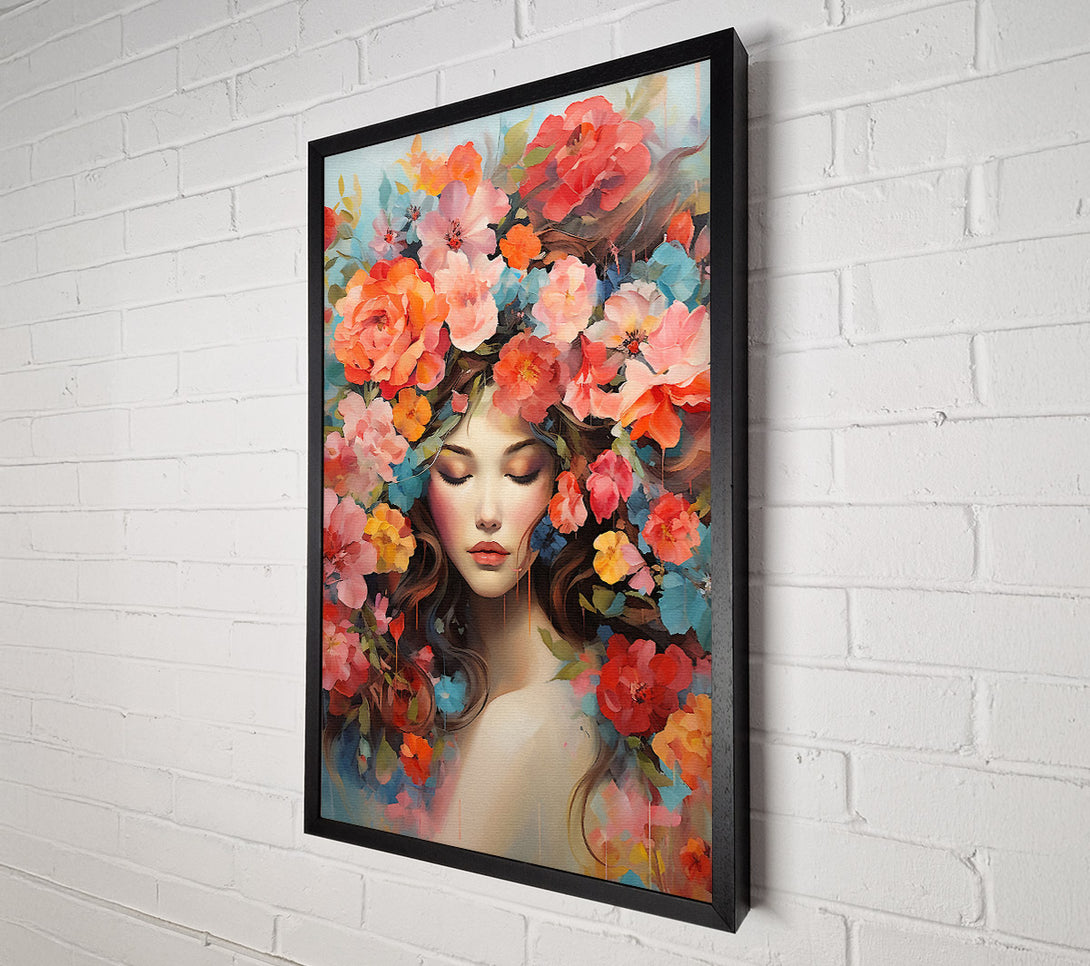  A Canvas Print of Flower Hair Lady Canvas Art