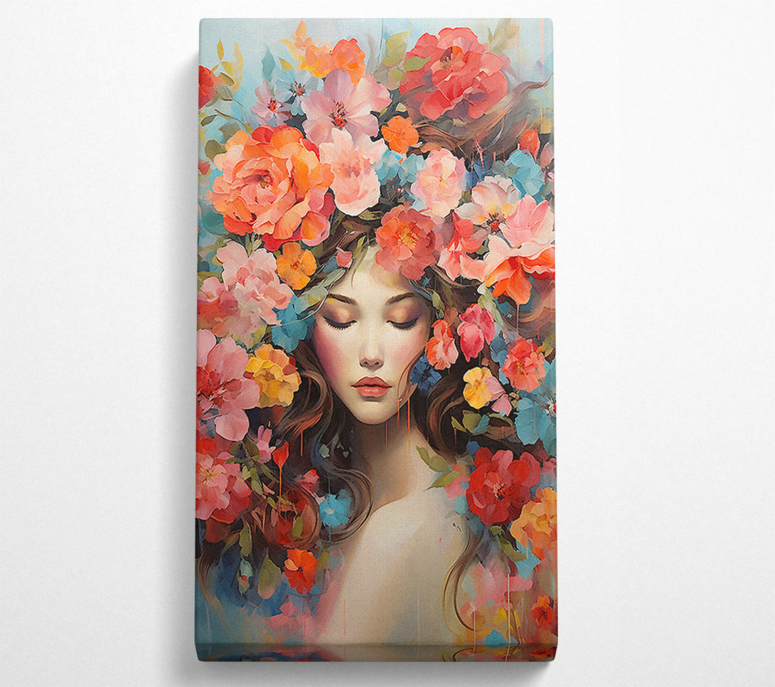 A Canvas Print of Flower Hair Lady Canvas Art