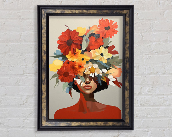 Flower Head Lady Framed Print