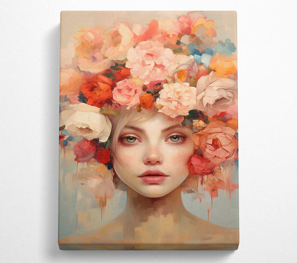  A Canvas Print of Flower Head Woman Canvas Wall Art