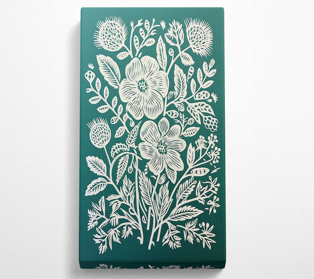  A Canvas Print of Flower Lino Print Canvas Art