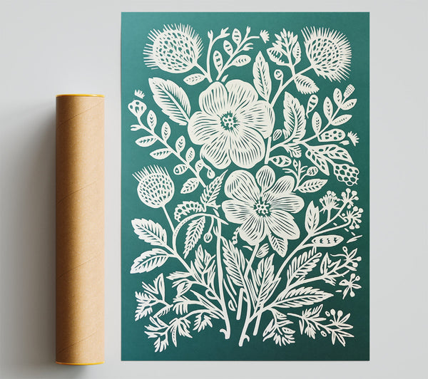 Flower Lino Print Print