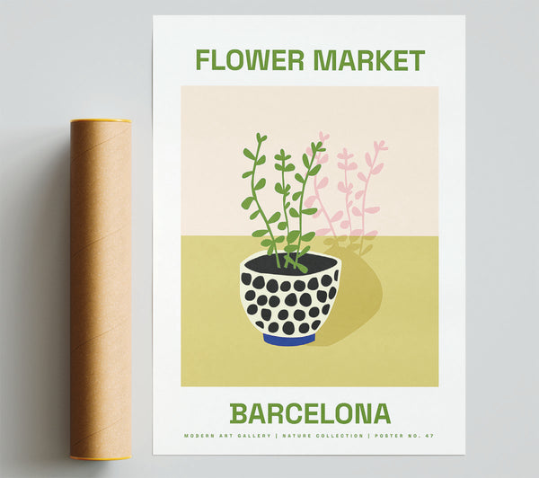 Flower Market Barcelona Poster