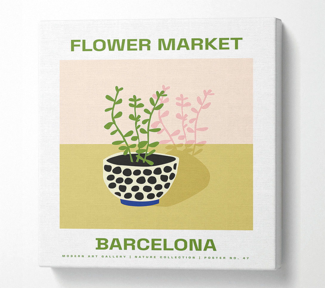  A Canvas Print of Flower Market Barcelona Canvas Print
