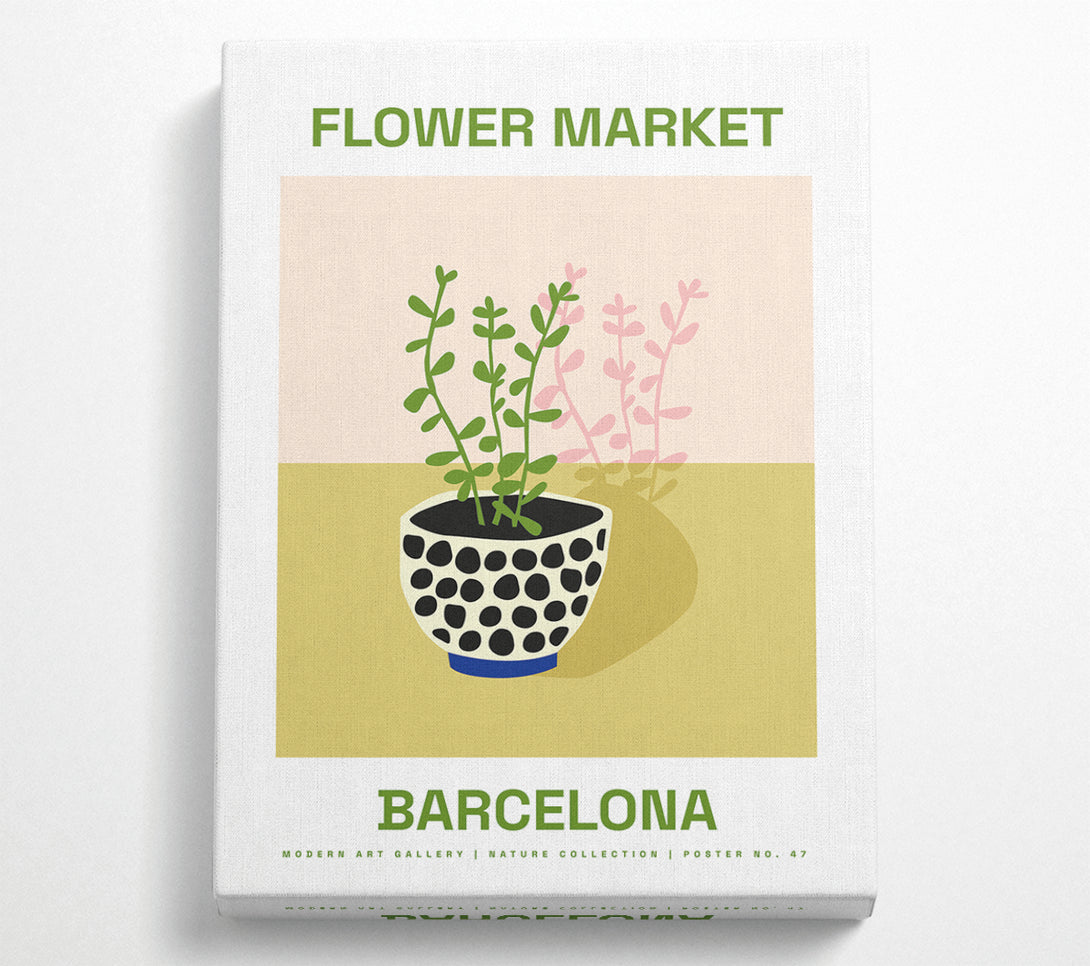  A Canvas Print of Flower Market Barcelona Canvas Print