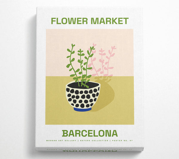  A Canvas Print of Flower Market Barcelona Canvas Print