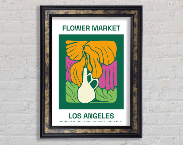 Flower Market Los Angeles Framed Print
