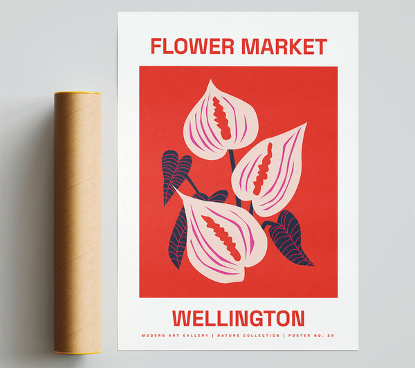Flower Market Wellington Poster