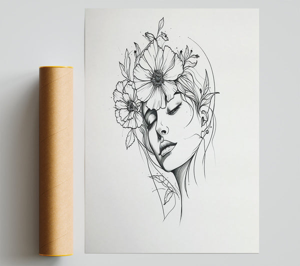 Flower Woman Flowers Giclee Print