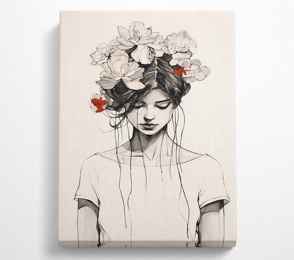  A Canvas Print of Flowers In Her Hair Canvas Print