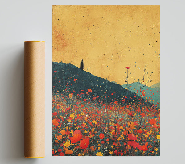 Flowers On The Hill Print
