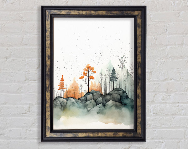 Forest Rocks Framed Print