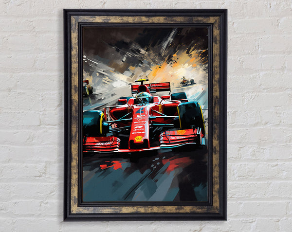 Formula One Race Abstract Framed Print