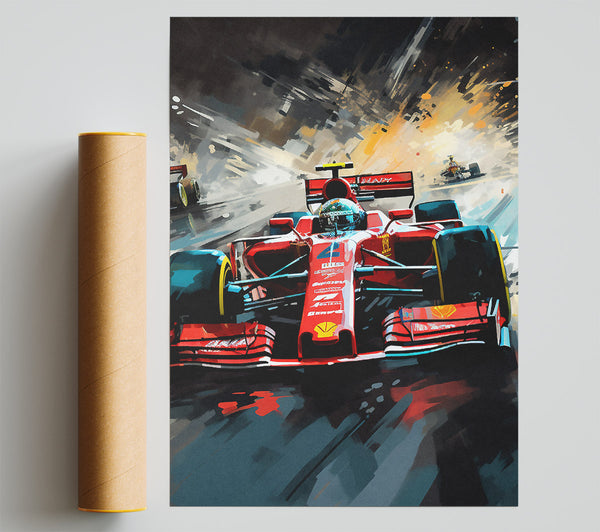 Formula One Race Abstract Giclee Print