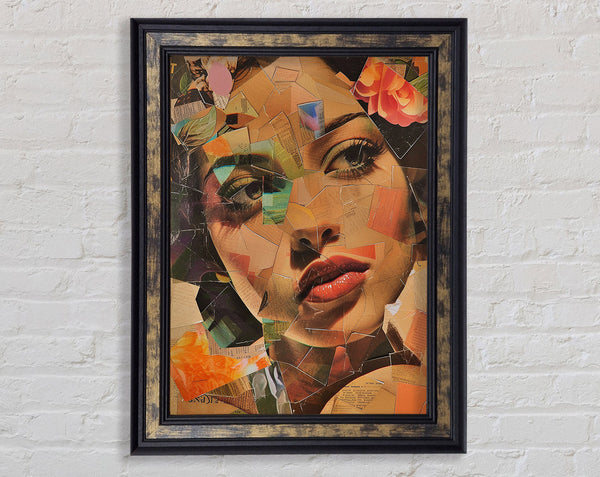 Fractured Portrait Framed Print