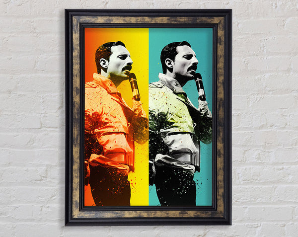 Freddie Mercury Pop Art Framed Print