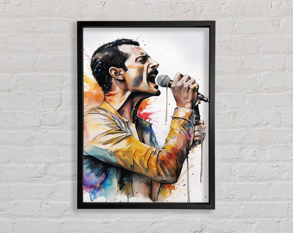 Freddie Mercury Watercolour Framed Print