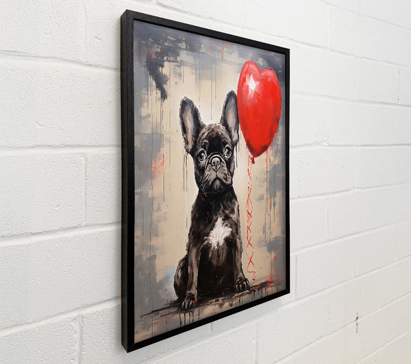 French Bulldog Heart Balloon