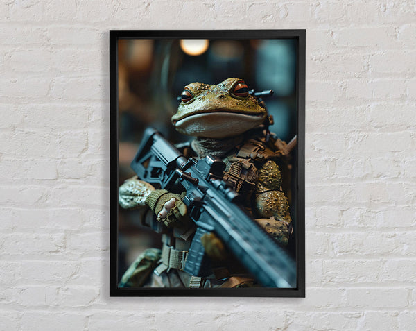 Frog Soldier Framed Print