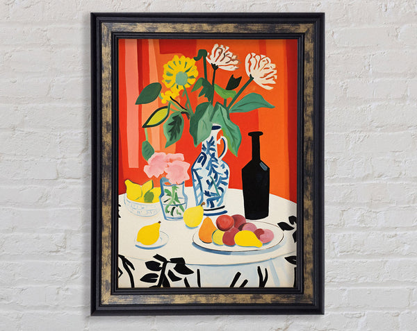 Fruit And Vases Still Life Framed Print