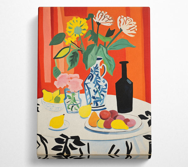  A Canvas Print of Fruit And Vases Still Life Canvas Print