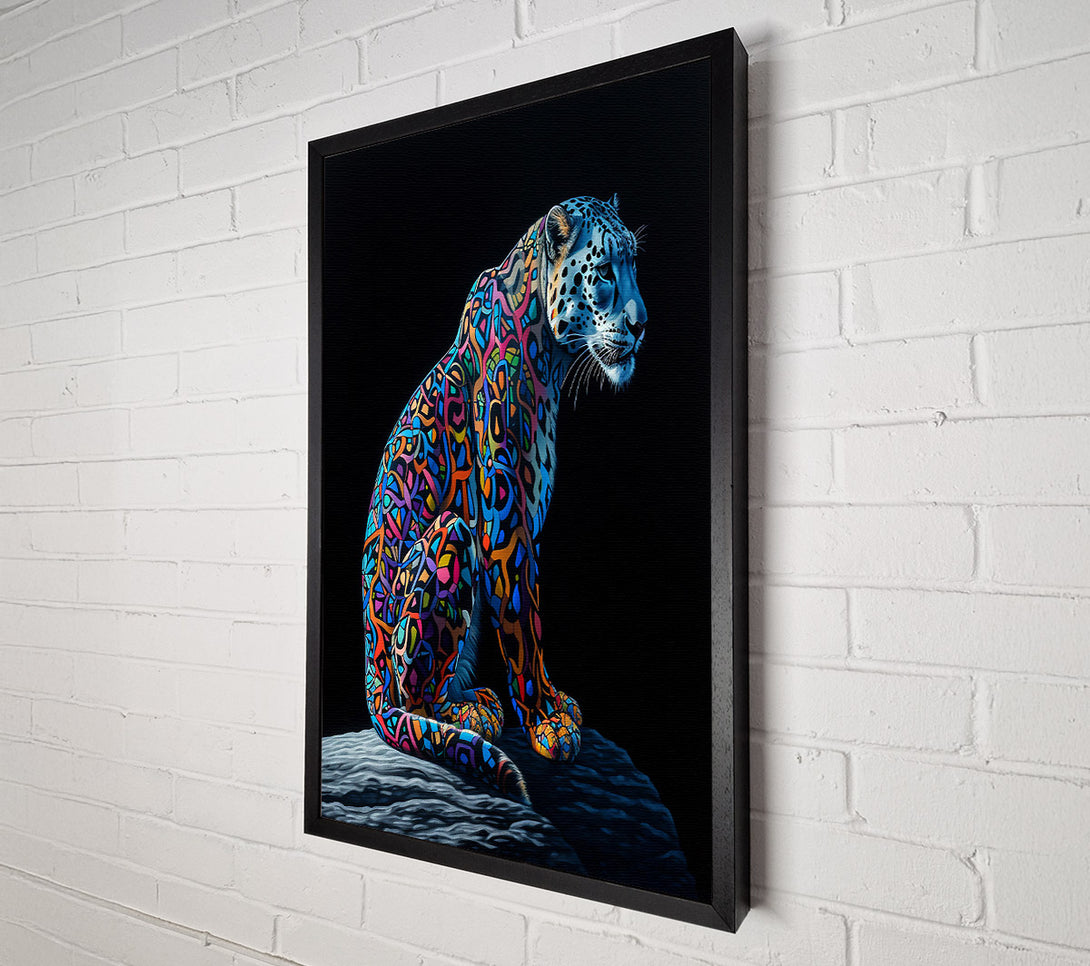  A Canvas Print of Blue Mosaic Leopard Canvas Art