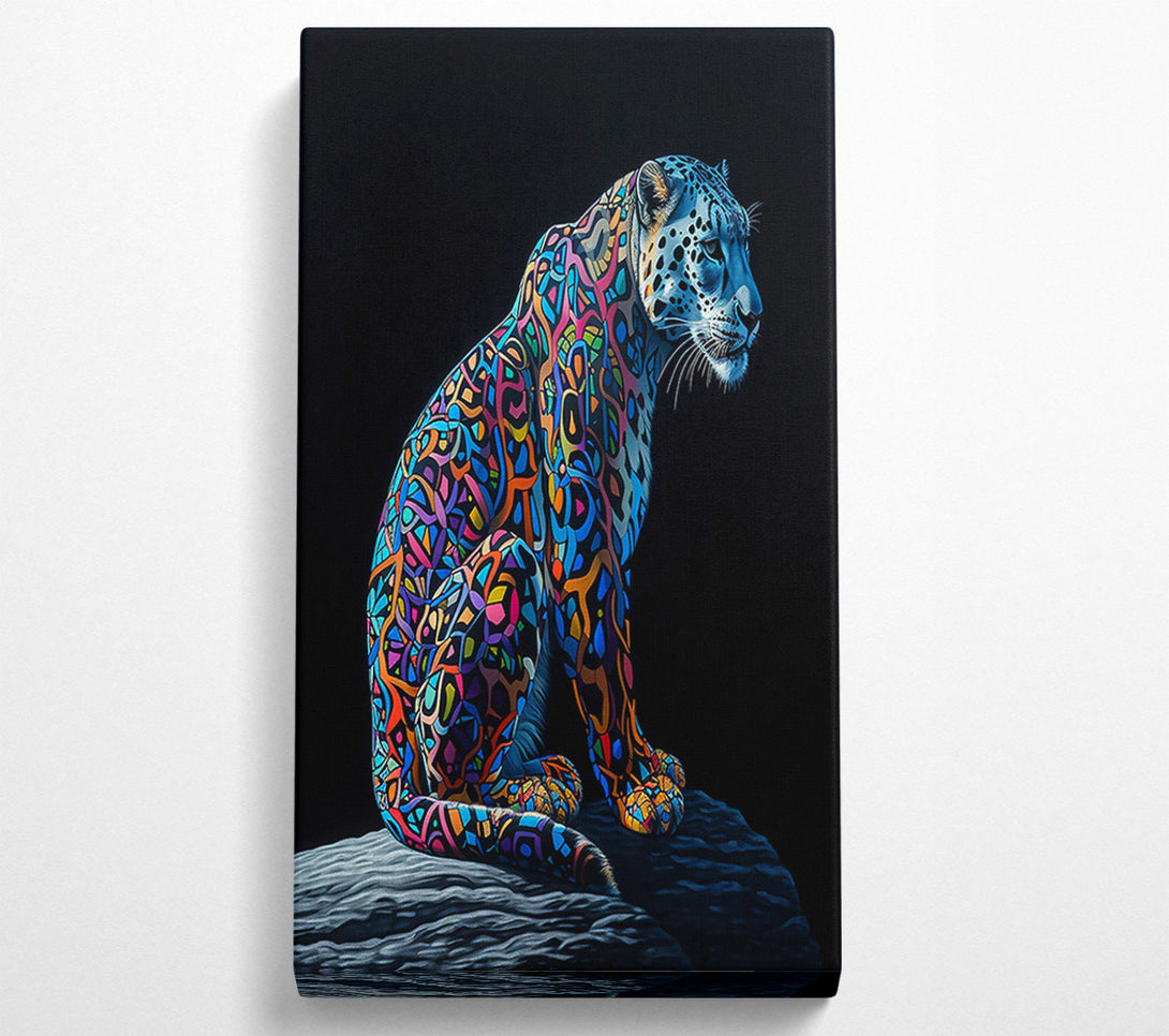  A Canvas Print of Blue Mosaic Leopard Canvas Art