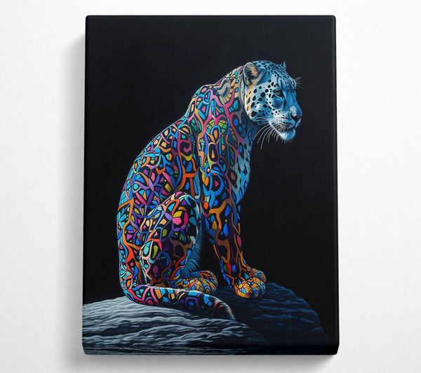  A Canvas Print of Blue Mosaic Leopard Canvas Art