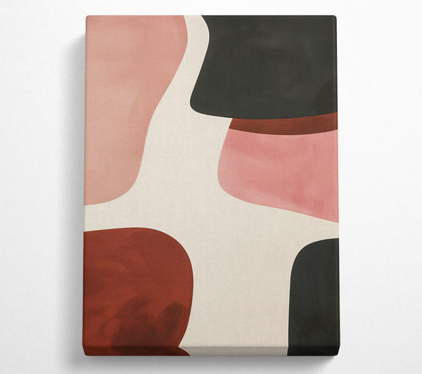  A Canvas Print of Crimson Abstract Shapes Canvas Art