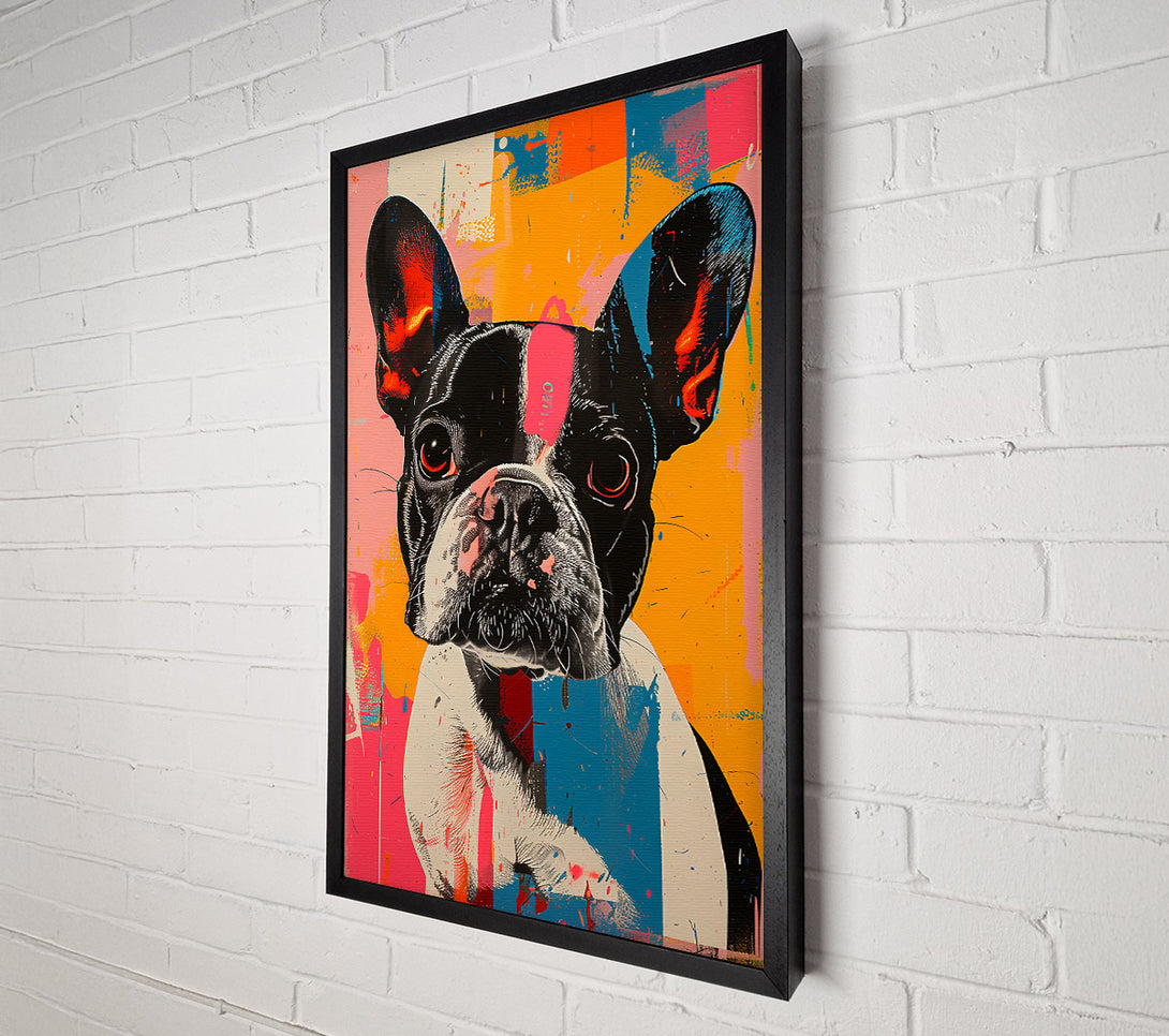 A Canvas Print of Pink Frenchie Frenzy Canvas Art