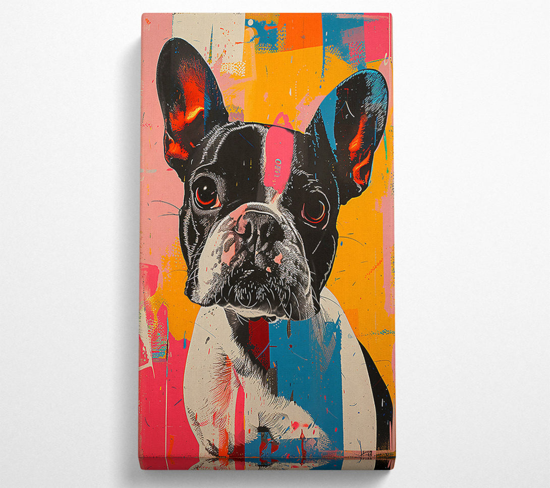  A Canvas Print of Pink Frenchie Frenzy Canvas Art