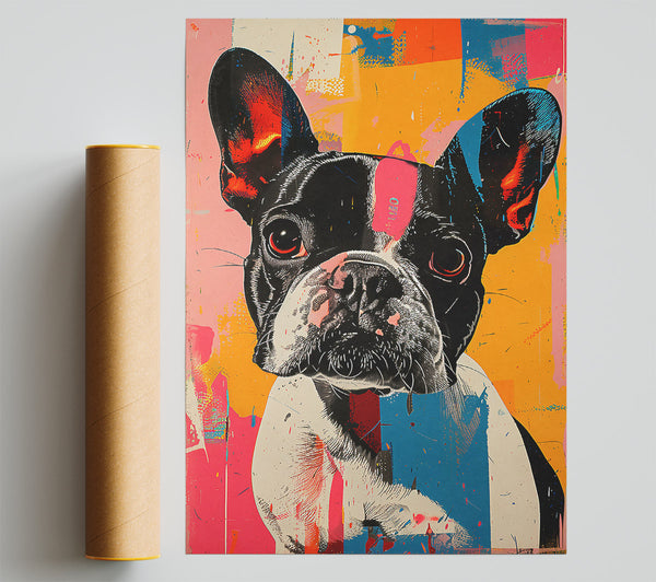 Pink Frenchie Frenzy Poster