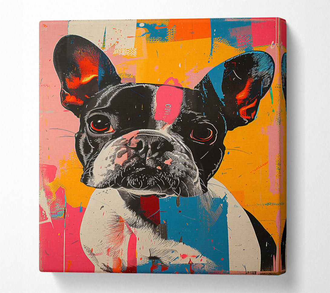  A Canvas Print of Pink Frenchie Frenzy Canvas Art