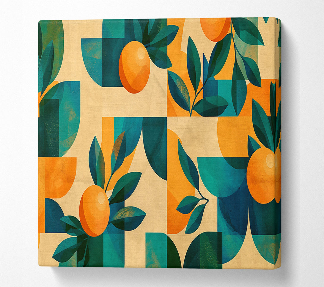  A Canvas Print of Orange Geometrics Canvas Print