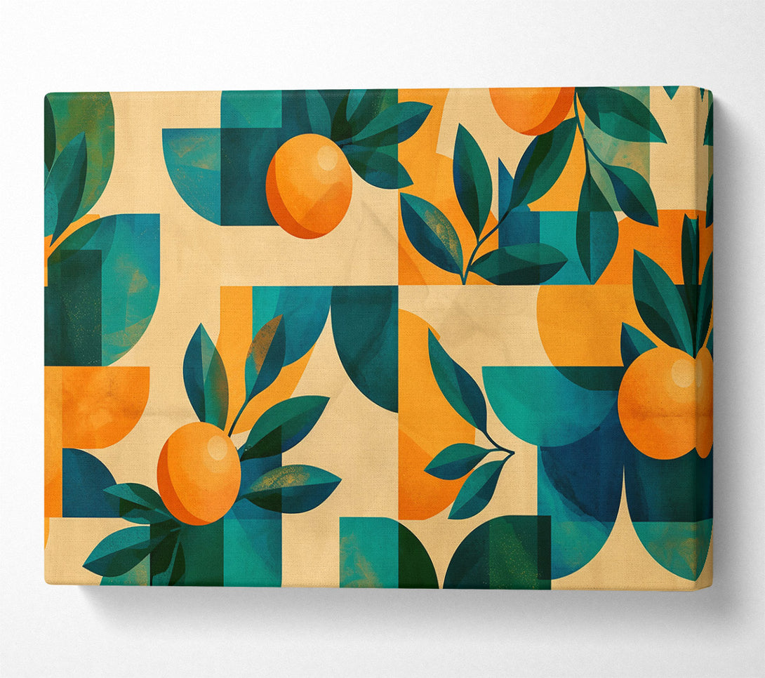  A Canvas Print of Orange Geometrics Canvas Print