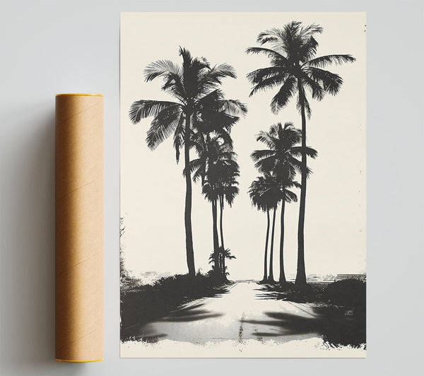 Cream Palm Avenue Giclee Print