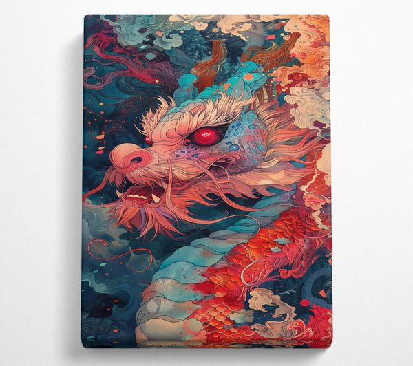  A Canvas Print of Crimson Dragon'S Gaze Canvas Art