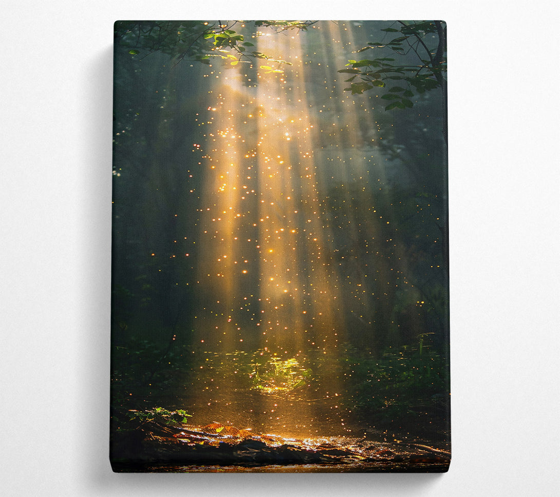  A Canvas Print of Golden Forest Light Canvas Wall Art